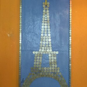 Cuadro/Escultura de monedas torre eiffel